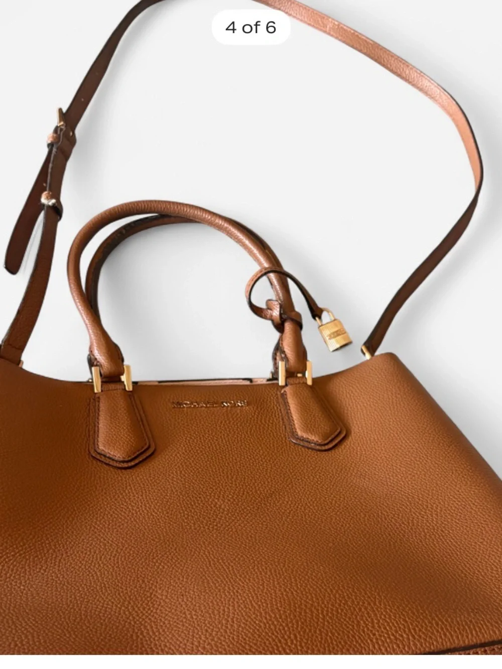 Michael Kors Tan Structured Top-Handle Tote